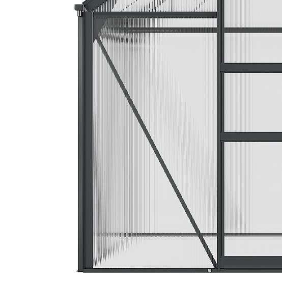Outsunny - Serre de jardin alu polycarbonate 3,65m² - 1,9x1,92x2,01m - lucarne porte coulissante fondation incluse - Outsunny - Image 9