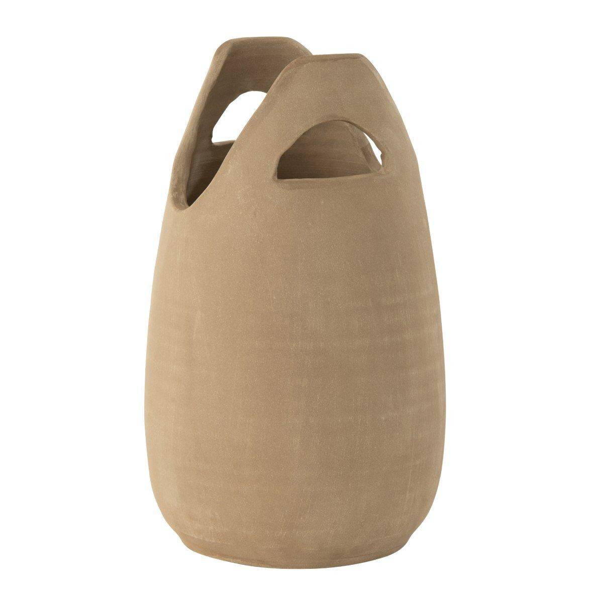 Vase Déco avec Anses "Pure Nature" 40cm Beige - Image 1