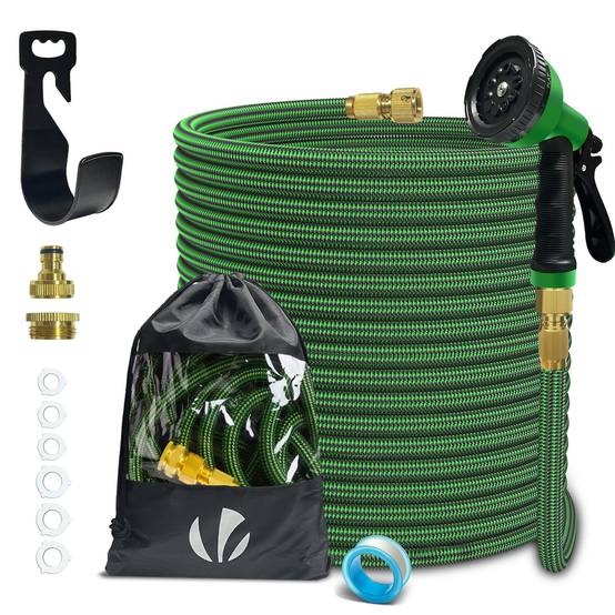 Vounot - Tuyau d’Arrosage Extensible 30m Renforce avec Accessoires vert - Image 1