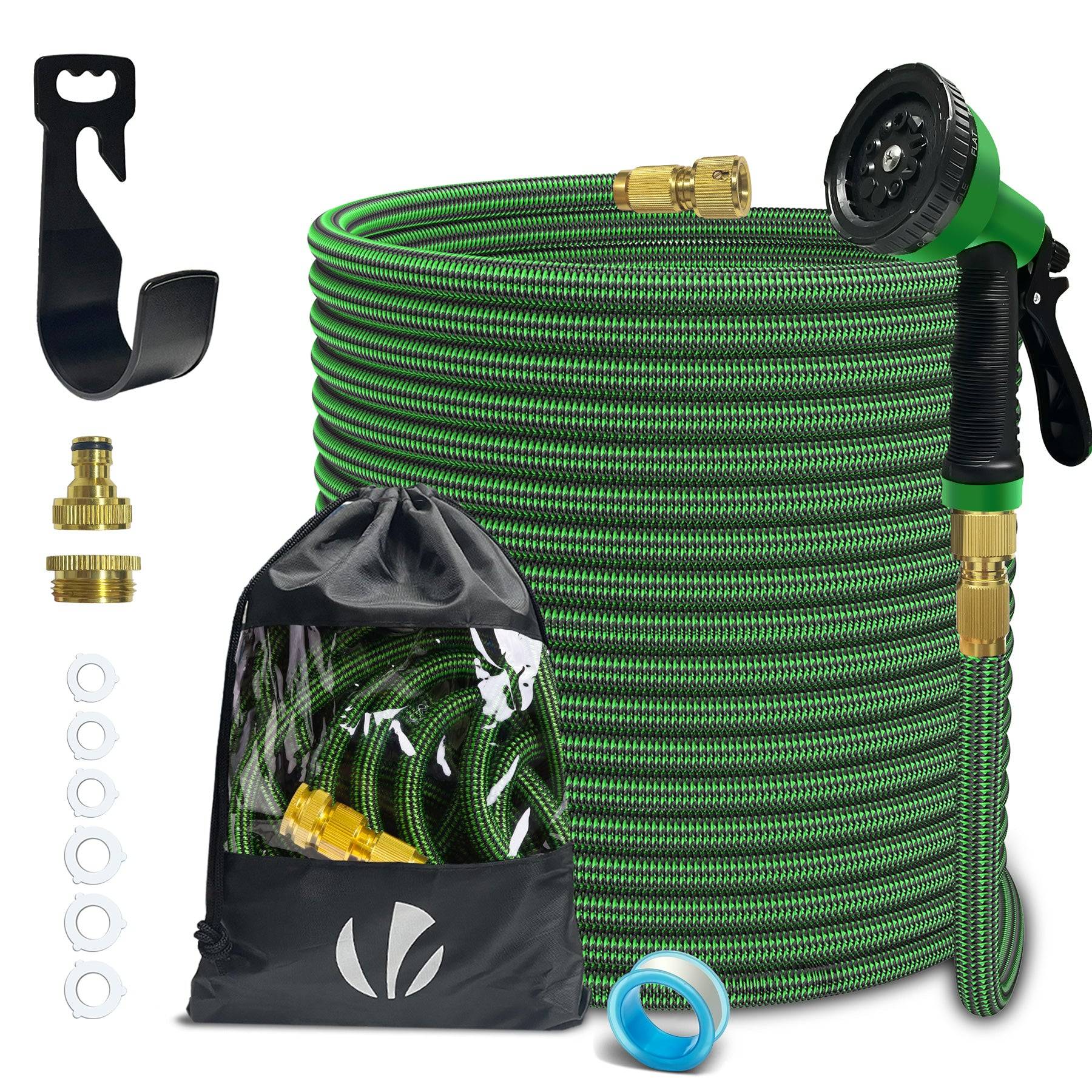 Vounot - Tuyau d’Arrosage Extensible 30m Renforce avec Accessoires vert - Image 1