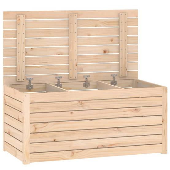 Coffre de jardin bois de pin naturel 101 x 50.5 x 46.5 cm - PANGIVO - Image 6