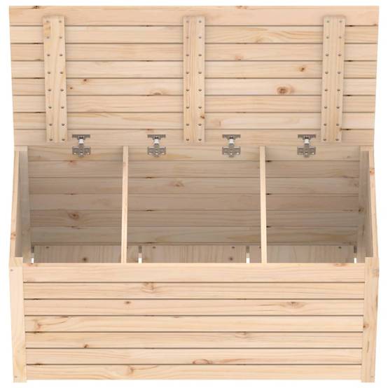 Coffre de jardin bois de pin naturel 101 x 50.5 x 46.5 cm - PANGIVO - Image 8