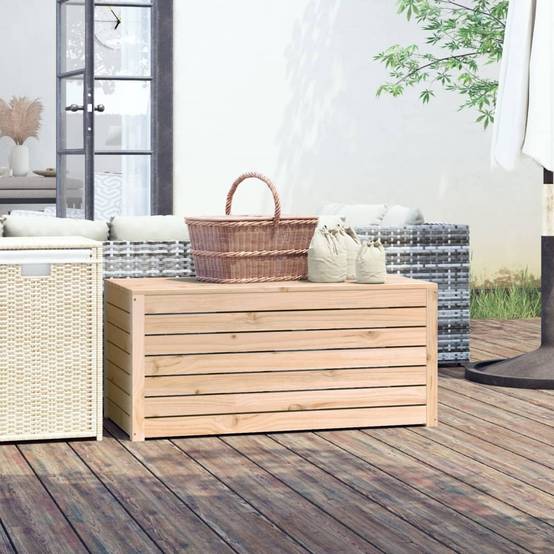 Coffre de jardin bois de pin naturel 101 x 50.5 x 46.5 cm - PANGIVO - Image 1