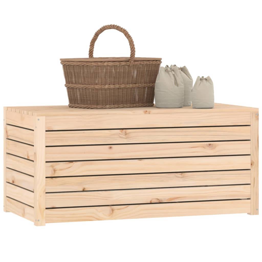 Coffre de jardin bois de pin naturel 101 x 50.5 x 46.5 cm - PANGIVO - Image 4