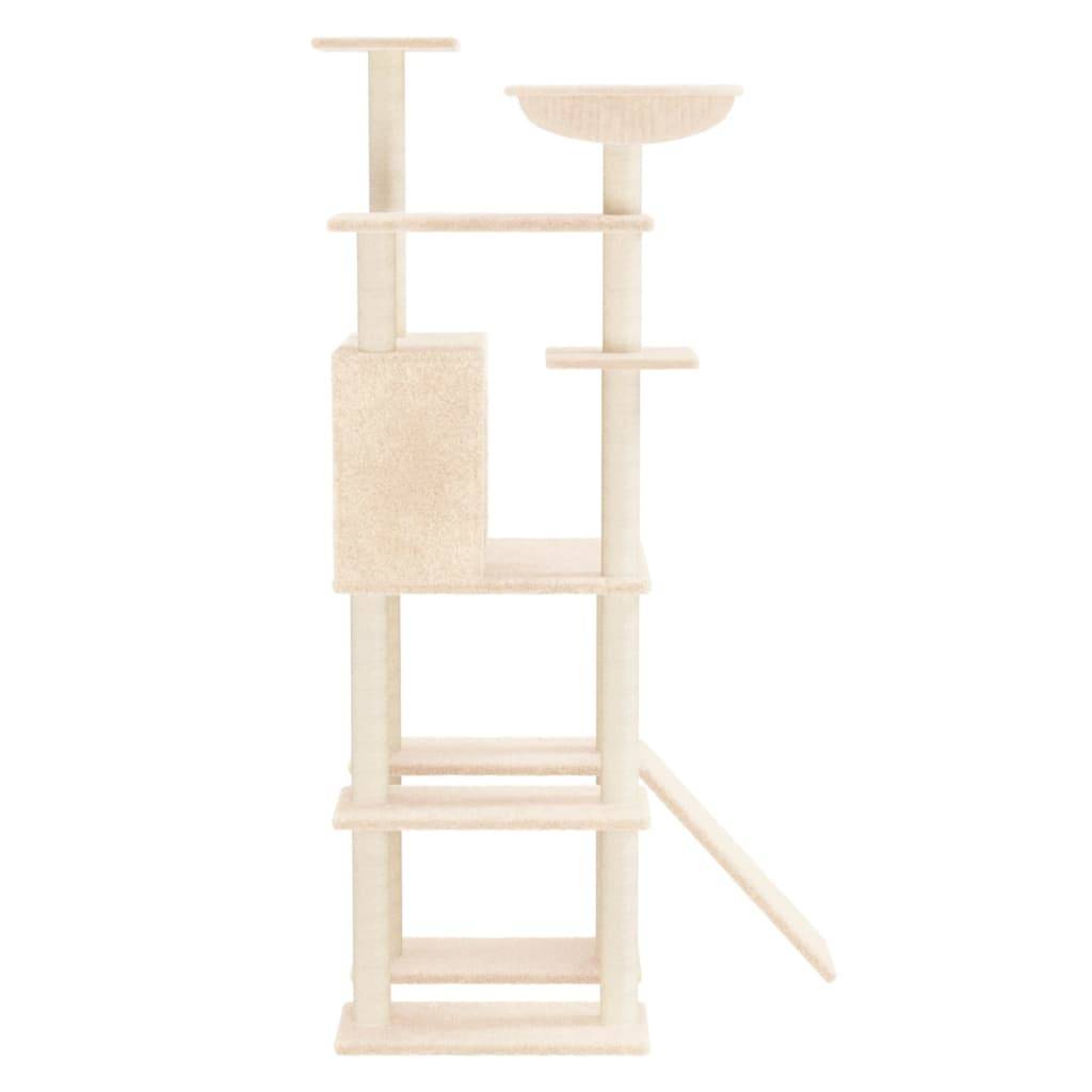 Arbre à Chat Hamac Sisal Échelle Crème 166cm pour Chat Grimpeur Durable - ComfortXL Outdoor Living - Image 4