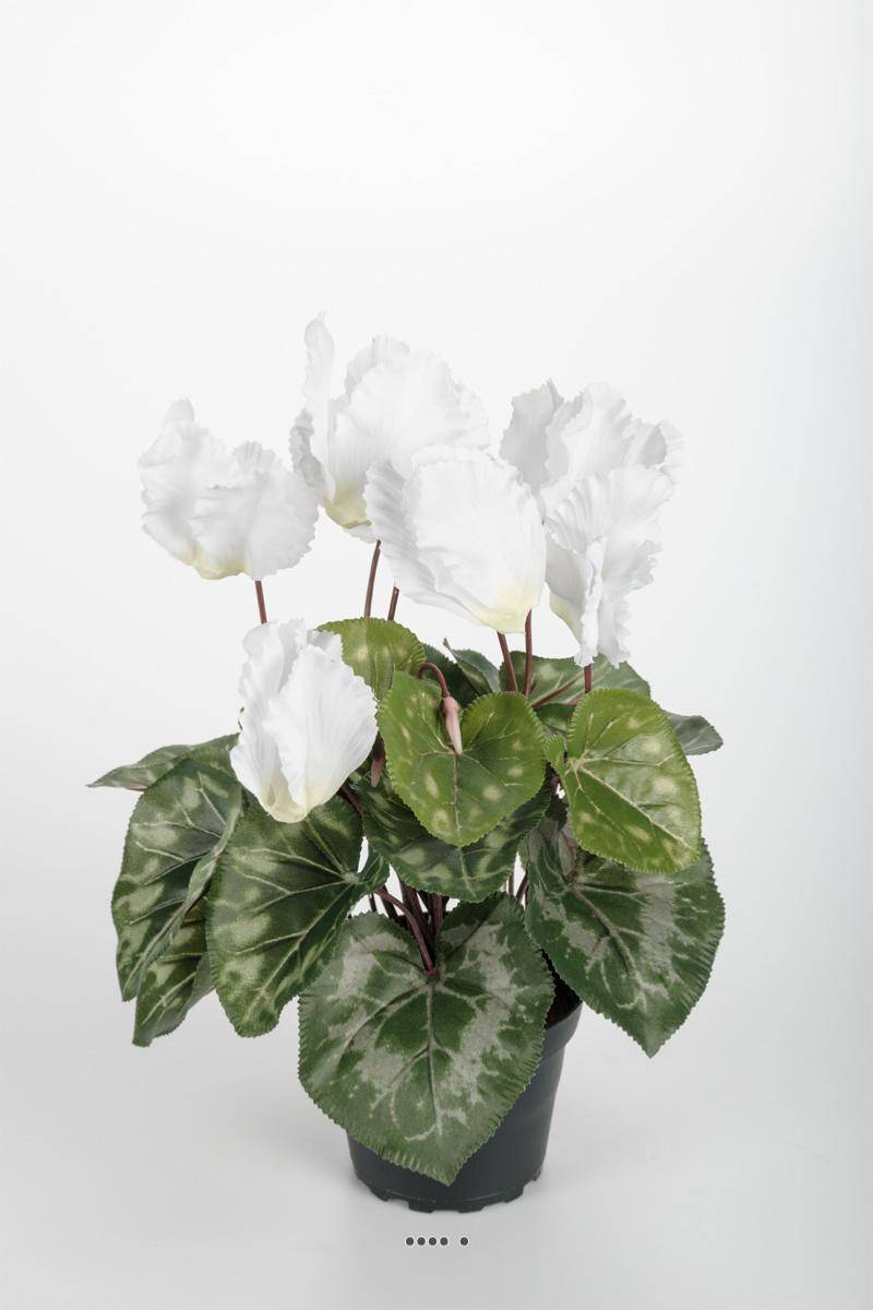 Artificielles - Cyclamen artificiel en pot 7 têtes H 33 cm Blanc neige - couleur: Blanc neige - Imagen 1