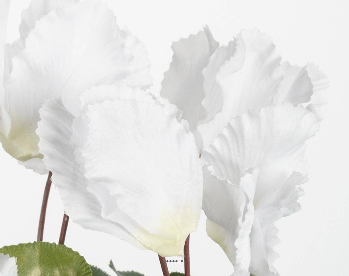 Artificielles - Cyclamen artificiel en pot 7 têtes H 33 cm Blanc neige - couleur: Blanc neige - Imagen 3