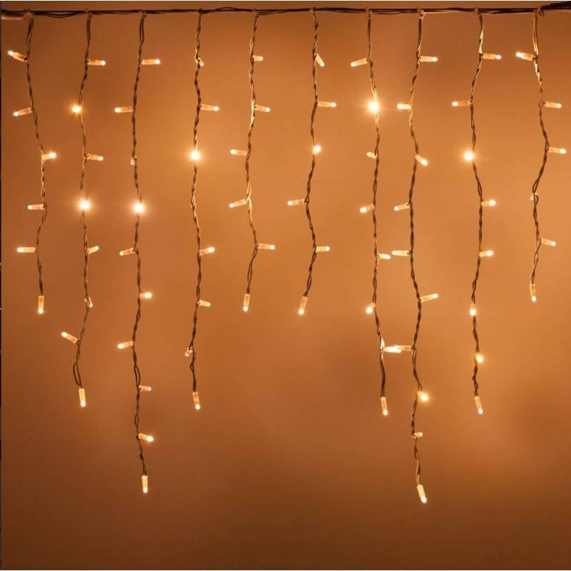 Lotti - Guirlande Stalactite 3M H 90CM 228 LED blanc chaud câble blanc 230V IP67 Lotti - Imagen 1