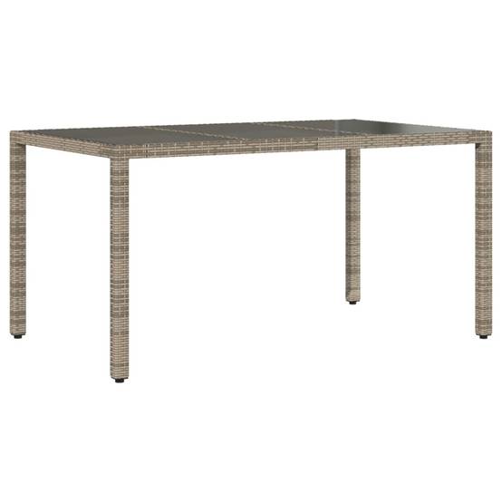 Salon de Jardin 4 Personnes Résine Grise Table Verre 150cm et Chaises Finition Bois – ComfortXL Outdoor Living - Image 4