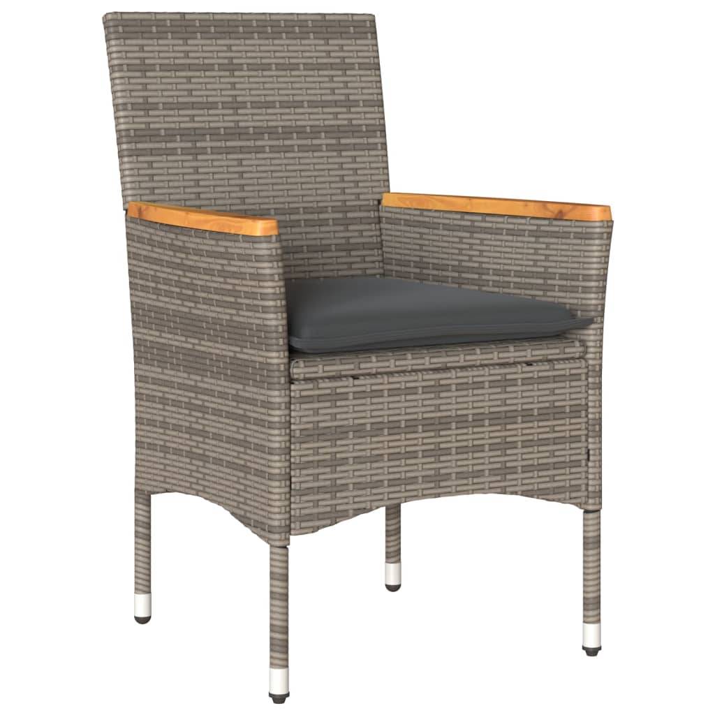 Salon de Jardin 4 Personnes Résine Grise Table Verre 150cm et Chaises Finition Bois – ComfortXL Outdoor Living - Image 3