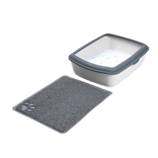 Tapis pour bac à litière gris 40 x 60cm pour chat - Image 2