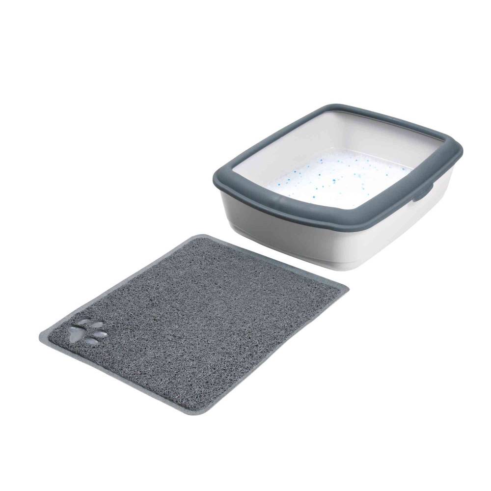 Tapis pour bac à litière gris 40 x 60cm pour chat - Imagen 2