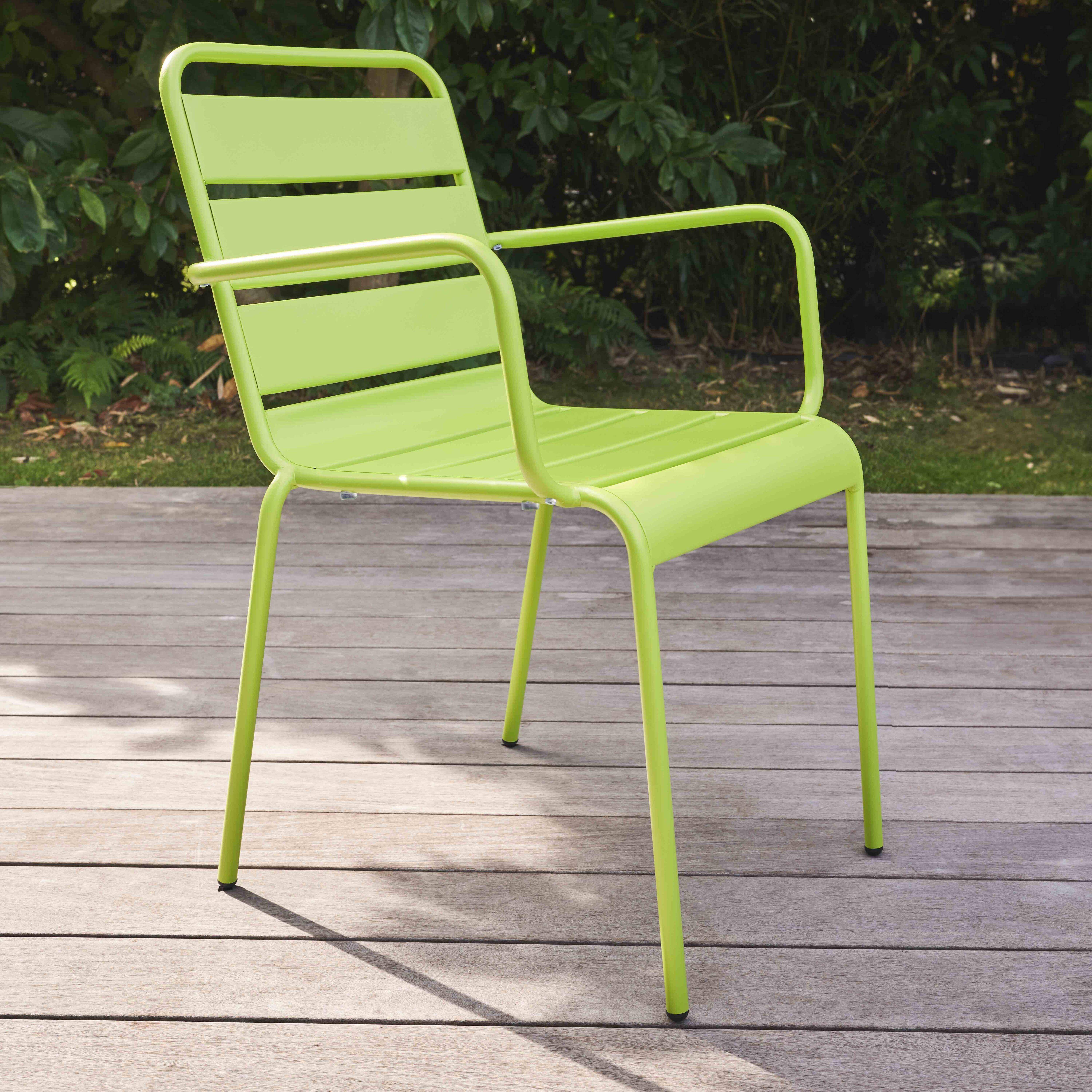 Oviala - Fauteuil de jardin en métal vert Palavas - Oviala - Imagen 2