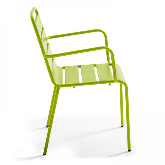 Oviala - Fauteuil de jardin en métal vert Palavas - Oviala - Imagen 5
