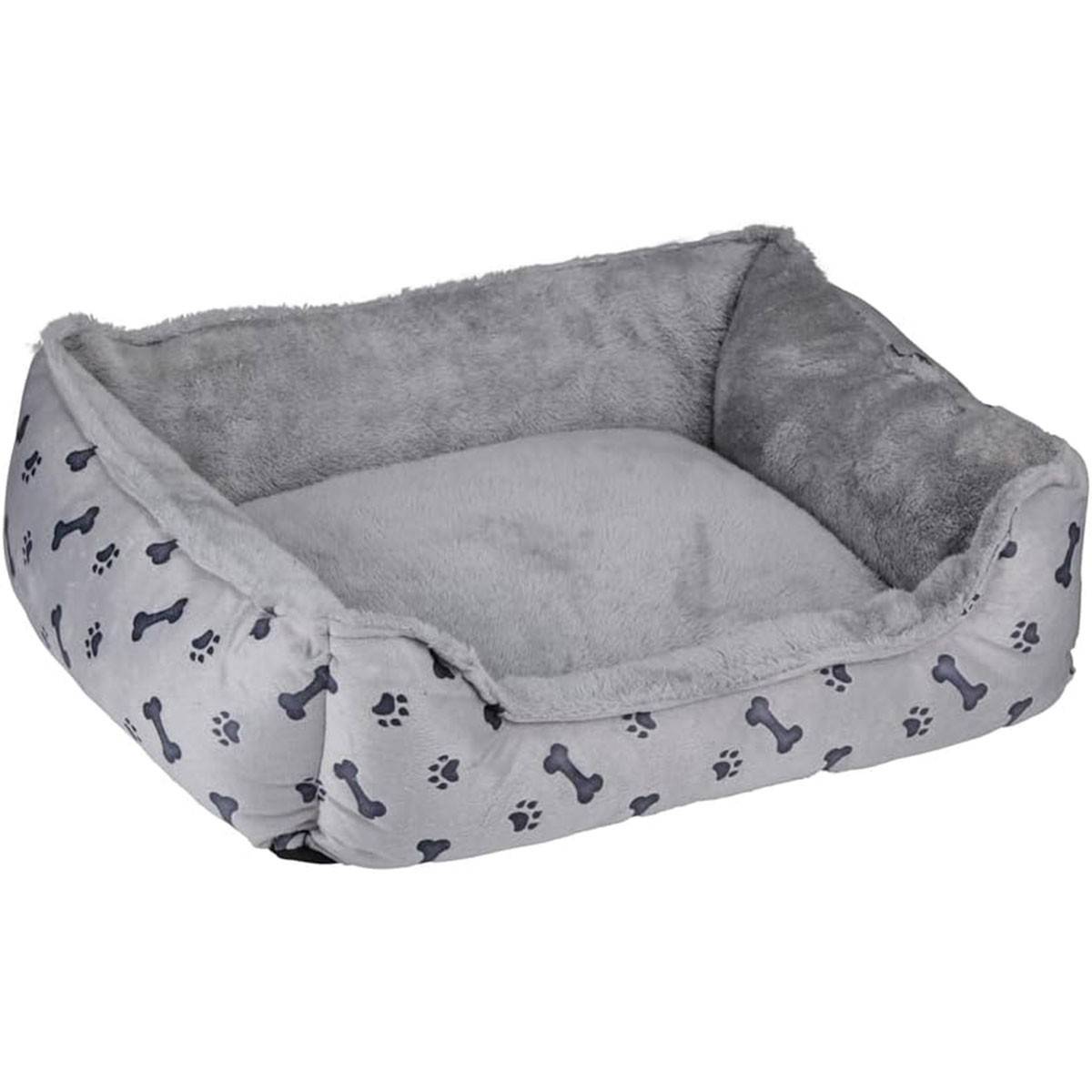 Panier pour Chien Coussin confortable pour animal de compagnie Chien et chiot 5 à 15kg Gris avec Motif KZ GARDEN - Imagen 2