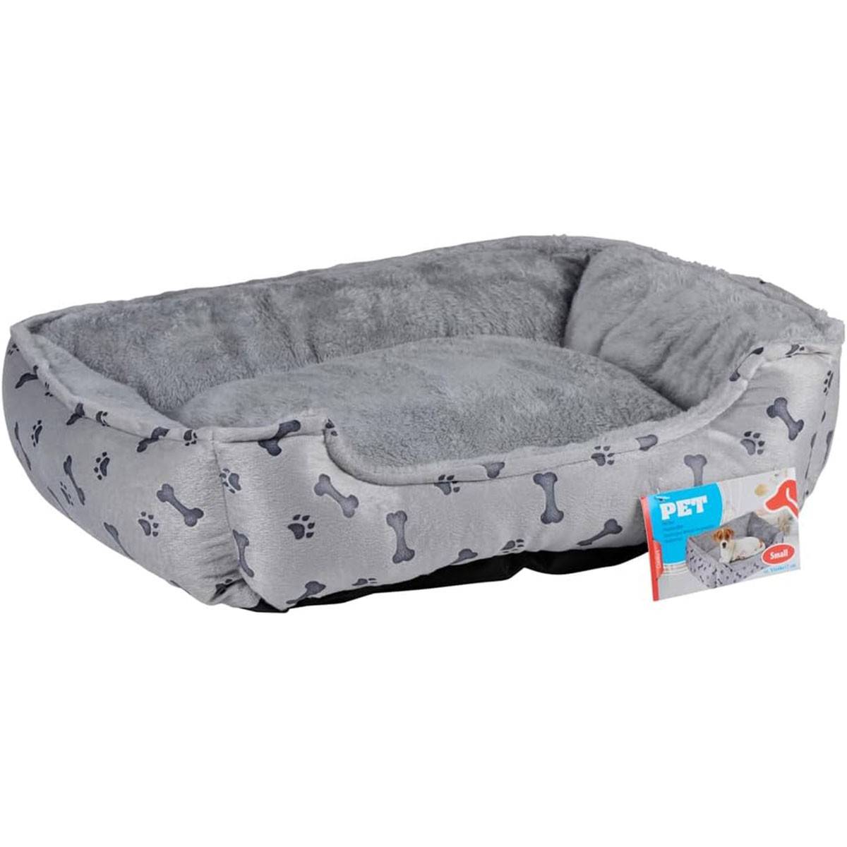 Panier pour Chien Coussin confortable pour animal de compagnie Chien et chiot 5 à 15kg Gris avec Motif KZ GARDEN - Imagen 3