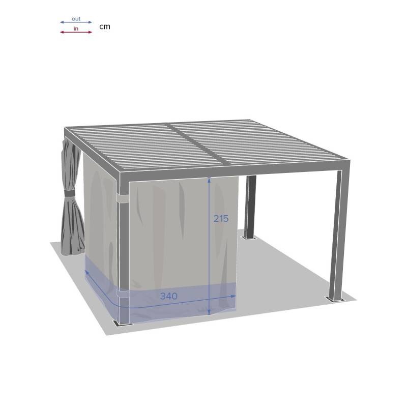 Hesperide - Rideaux pour pergola bioclimatique "Majaé" 1 set de 4 rideaux pour tonnelle 3,6x3,6m Hespéride - Imagen 3