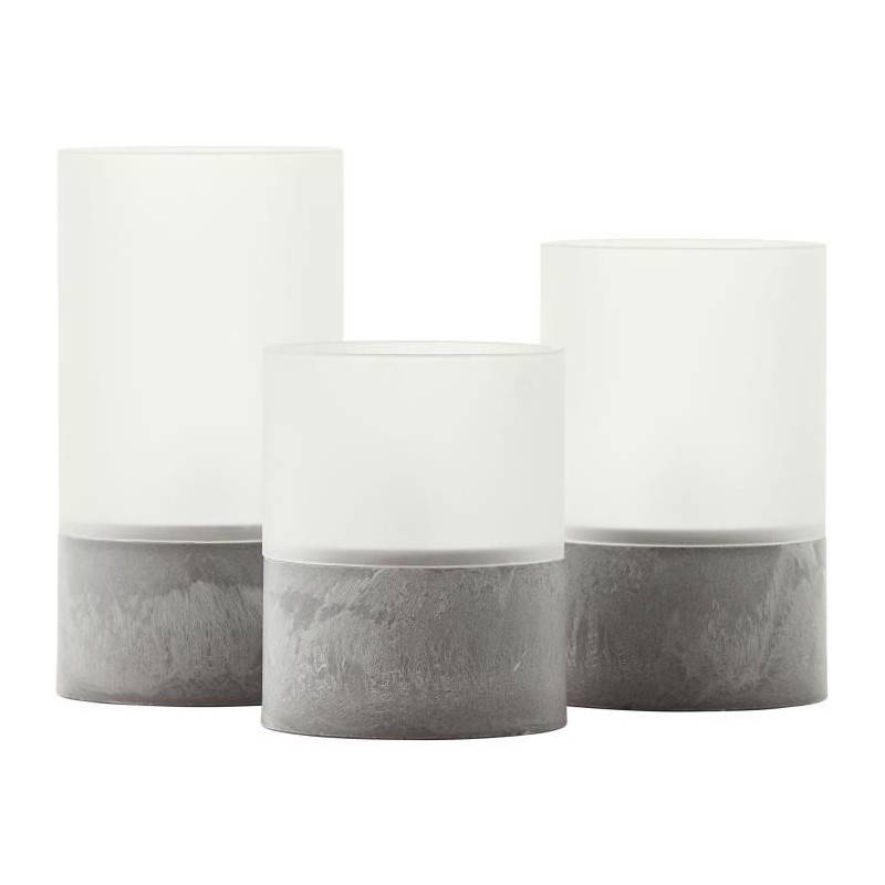 Brilliant - Lot 3 Lampes A Poser Led Bougie Brilliant - 2500k - Plastique Et Verre - Gris Et Blanc Mat - Imagen 2