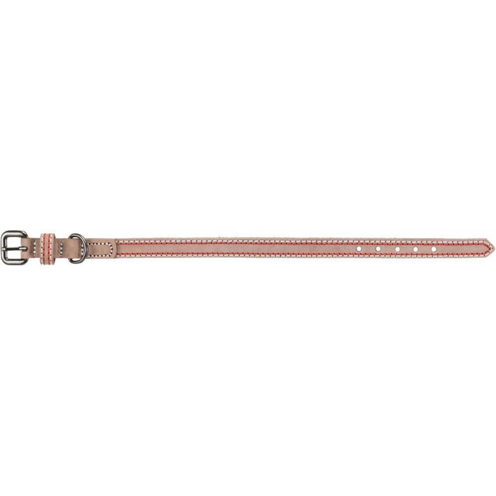 Trixie - Collier cuir L-XL   52-61 cm/30 mm taupe pour chien - Image 2