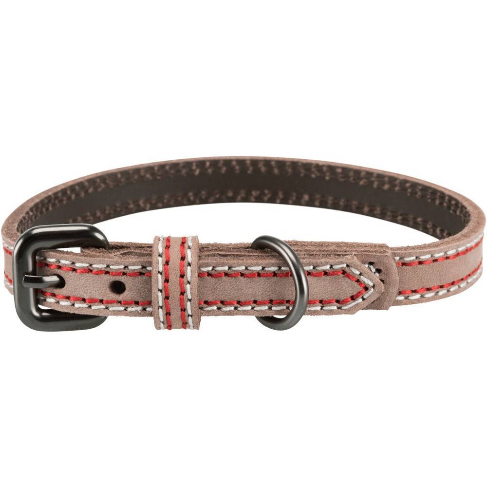 Trixie - Collier cuir L-XL   52-61 cm/30 mm taupe pour chien - Image 1