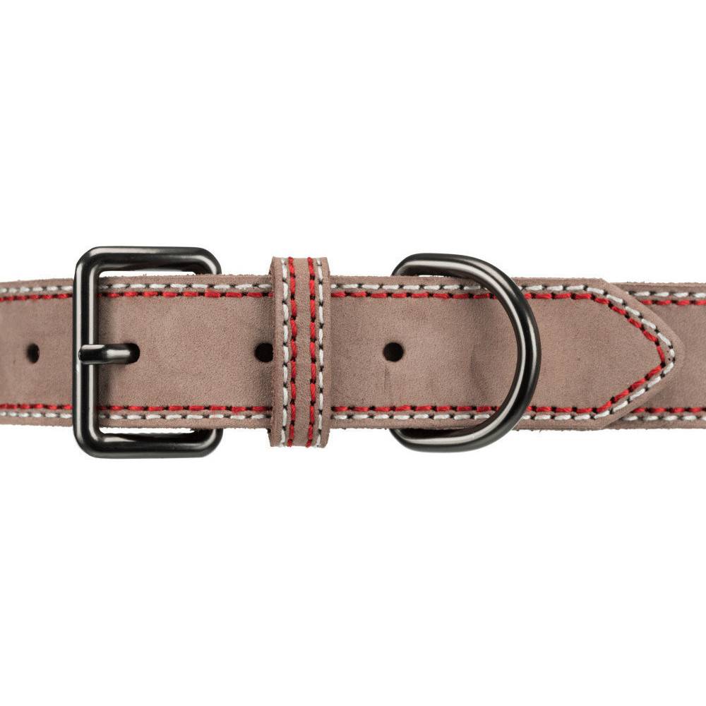 Trixie - Collier cuir L-XL   52-61 cm/30 mm taupe pour chien - Image 4