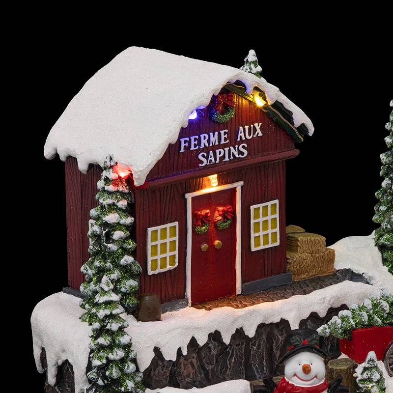 Feeric Christmas - Village lumineux bonhomme de neige et tracteur 10 LED H.23cm musical - Feeric Lights & Christmas - Imagen 3