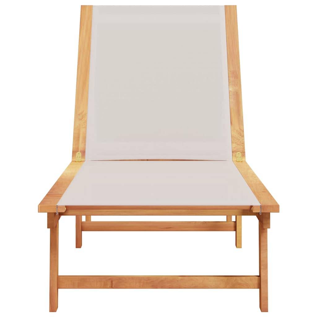Vidaxl - Chaise longue gris bois d'acacia solide et textilène vidaXL 4008413 - Image 9