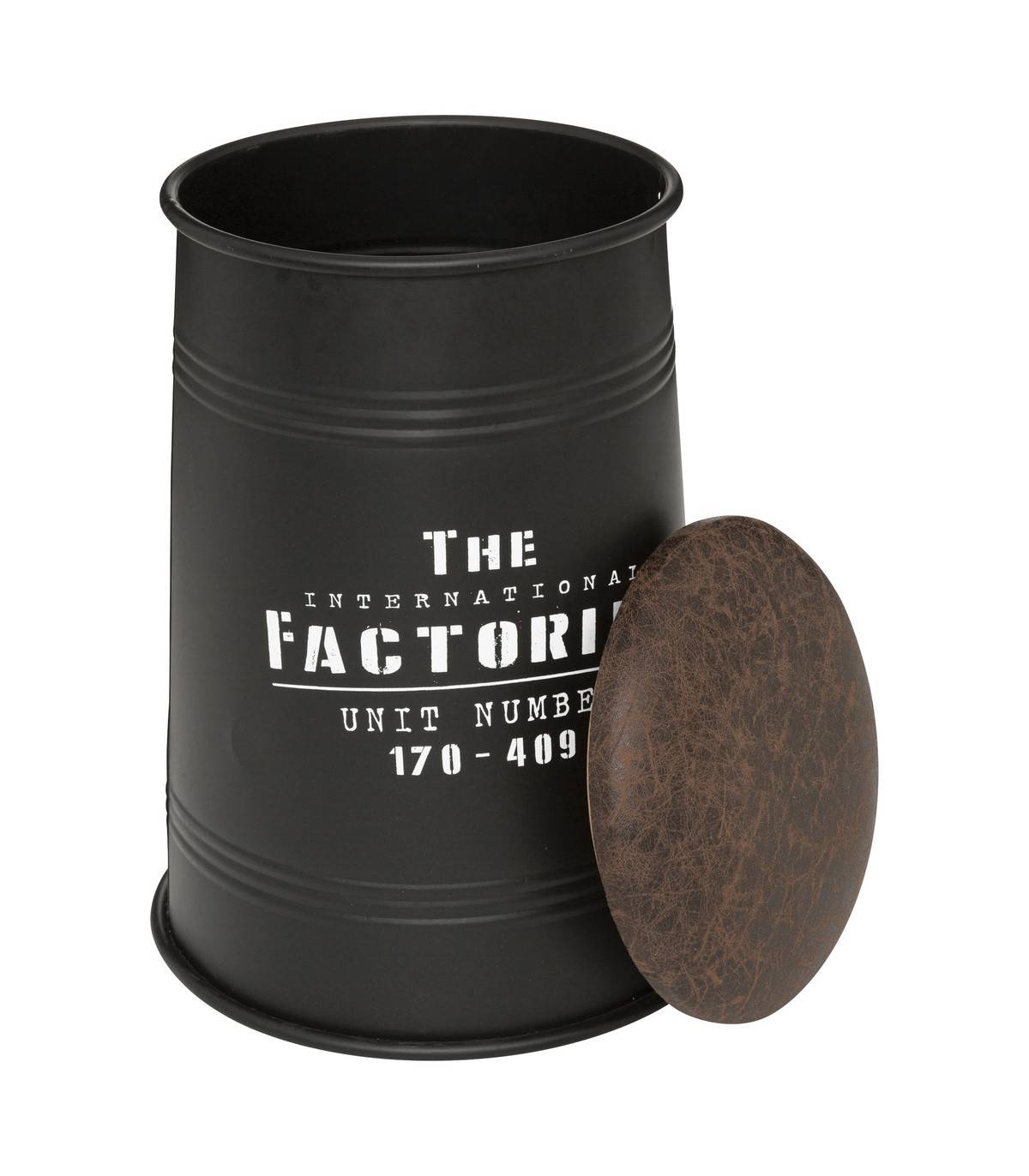 Pouf Bidon avec Coffre de rangement en Métal Noir style industriel - Image 2