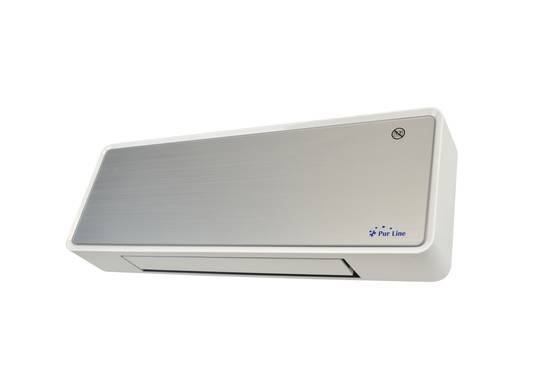 Chauffage soufflant 2000 W façade en verre argenté télécommande et minuterie - Purline - Image 2