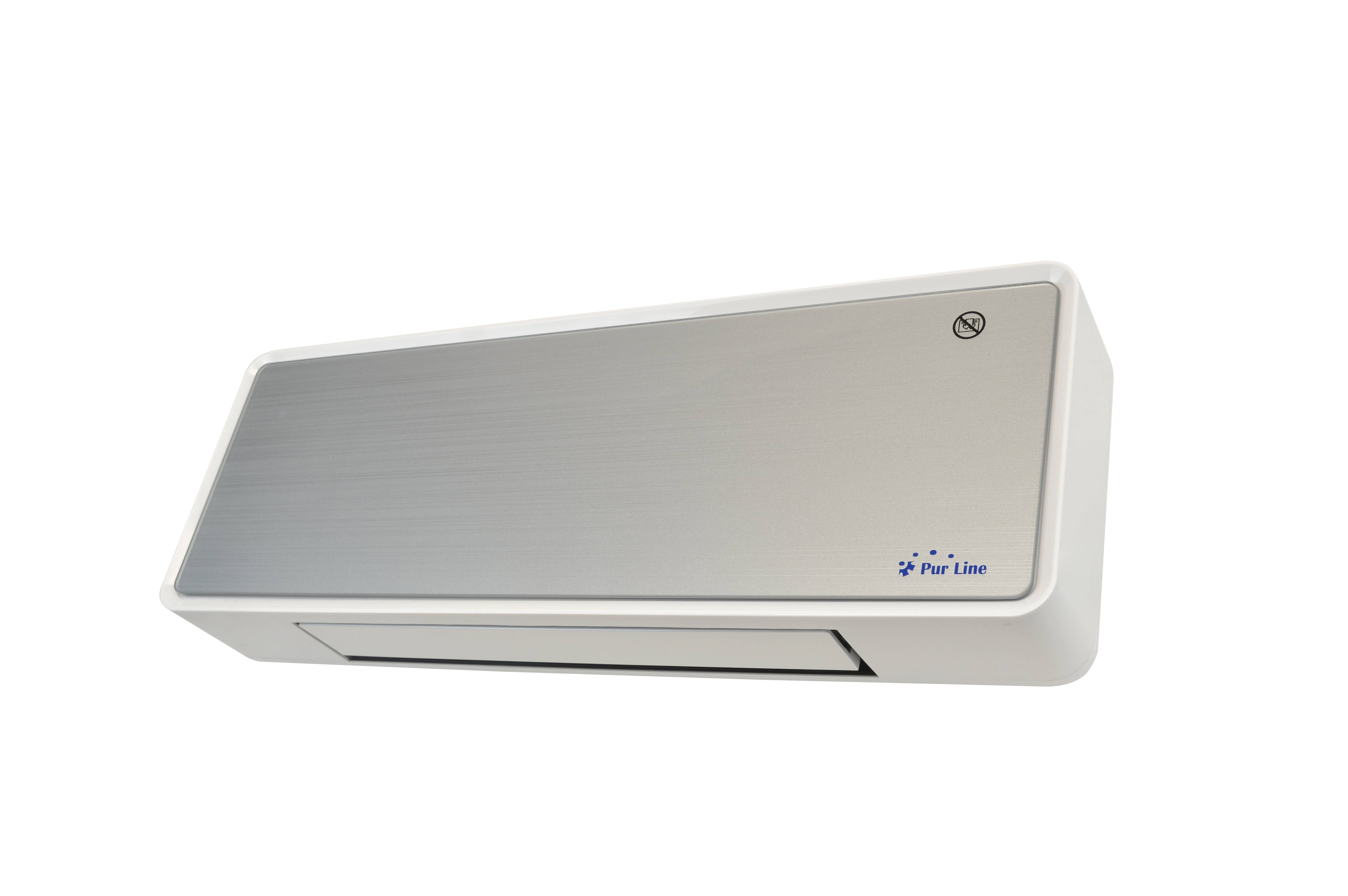 Chauffage soufflant 2000 W façade en verre argenté télécommande et minuterie - Purline - Image 2