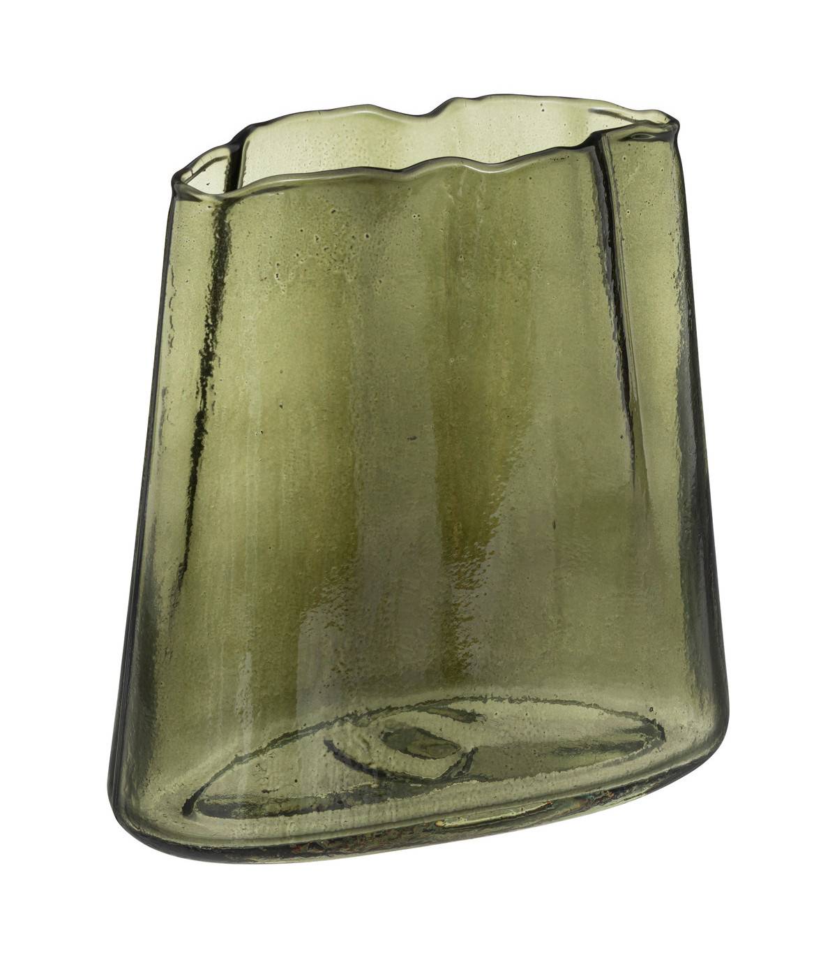 Atmosphera - Vase aux contours irréguliers en Verre teinté Vert H 20 cm