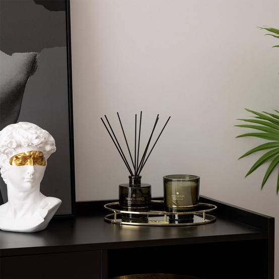 Objet décoratif Statue Tête de David en résine blanche avec masque doré H 24 cm - Image 3