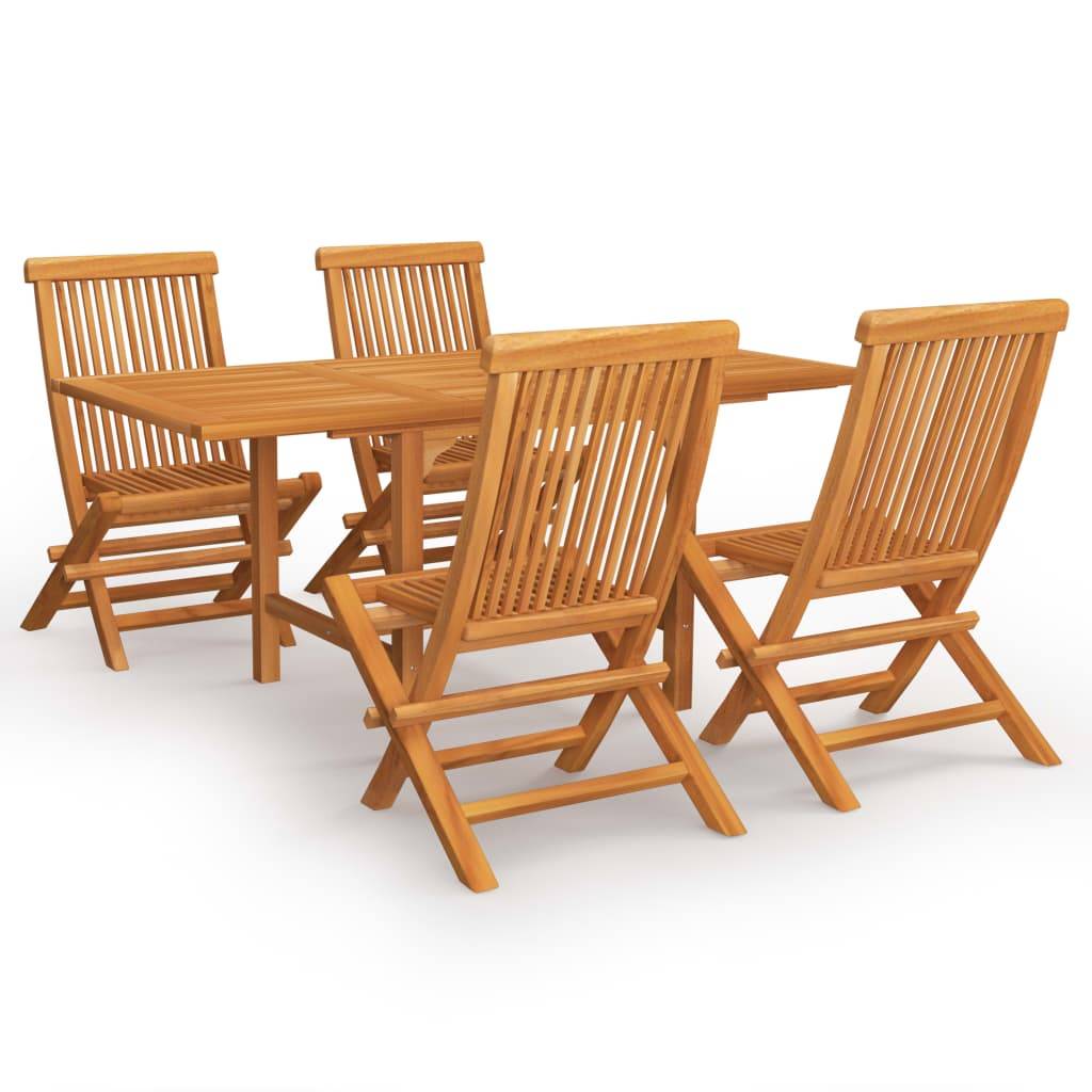 Helloshop26 - Salon de jardin meuble d'extérieur ensemble de mobilier 5 pièces bois de teck massif - Imagen 1