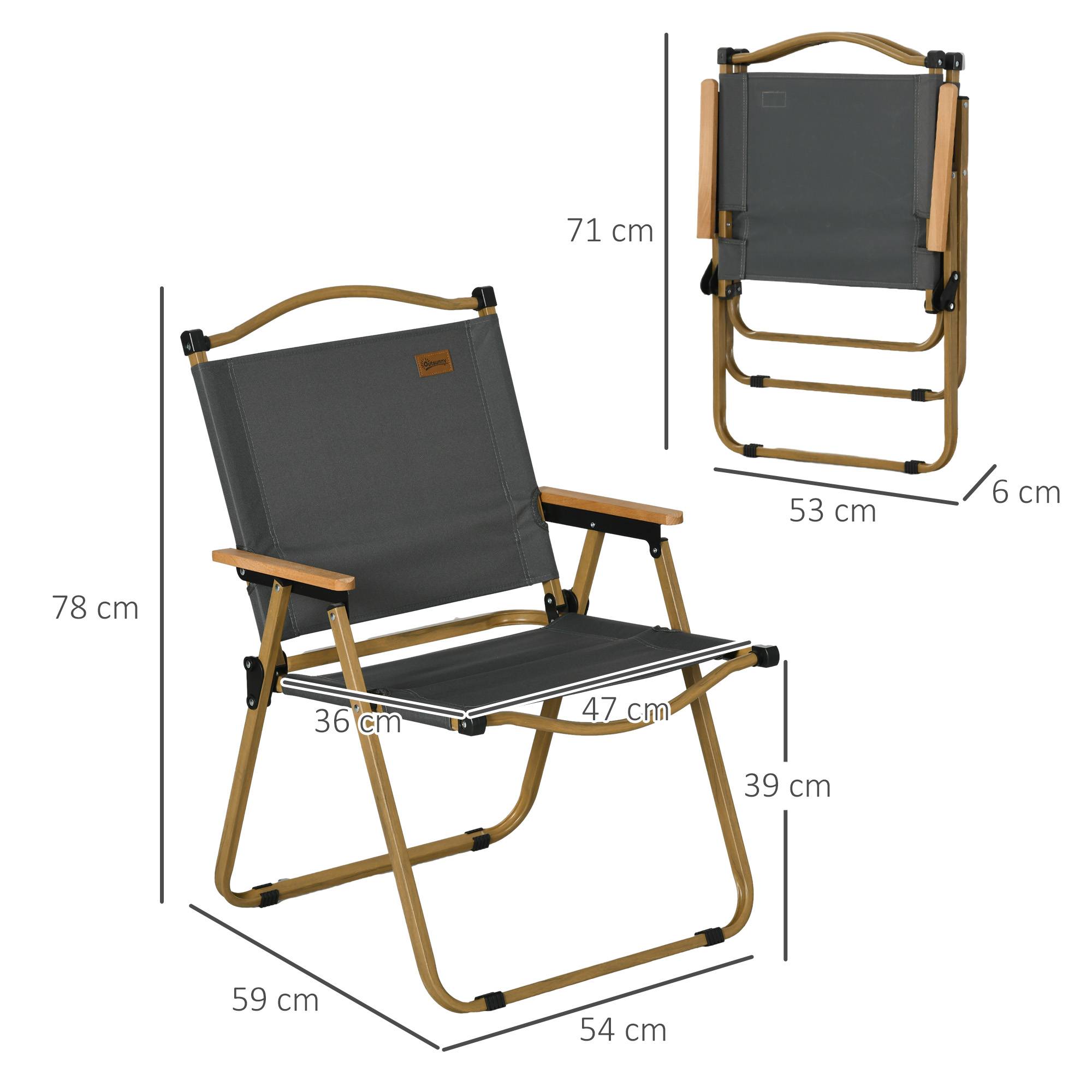 Chaises de camping pliantes acier gris foncé 54 x 59 x 78 cm - PANGIVO - Image 5