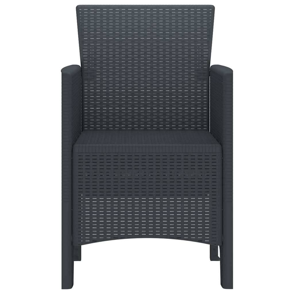 Maison Chic - Lot De 2 Chaises De Jardin - Fauteuils De Jardin Anthracite 53 x 49 x 85 cm PP - Image 6