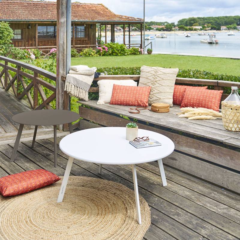Hesperide - Table d''appoint de jardin ronde "Saona" blanc en acier D90cm - Hespéride - Imagen 2