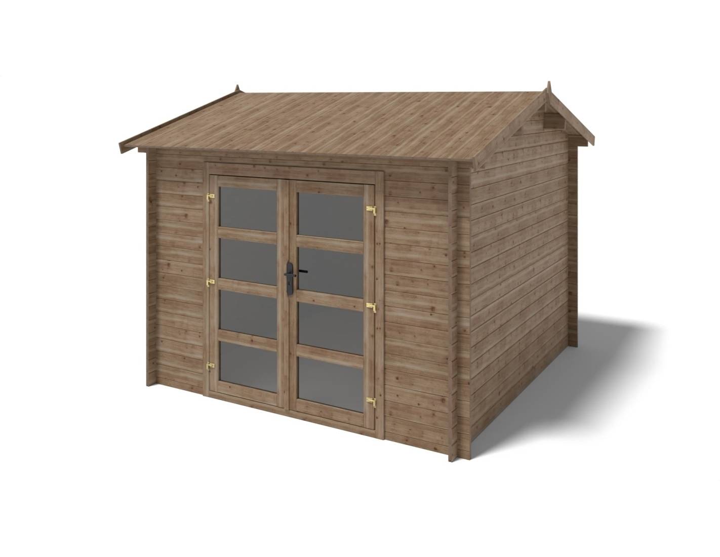 Altanka - Abri de jardin en bois - 9m2 - 3x3m - Traité - Ep. 28mm - Couleur: marron - DOM676 - ALTANKA - Image 2