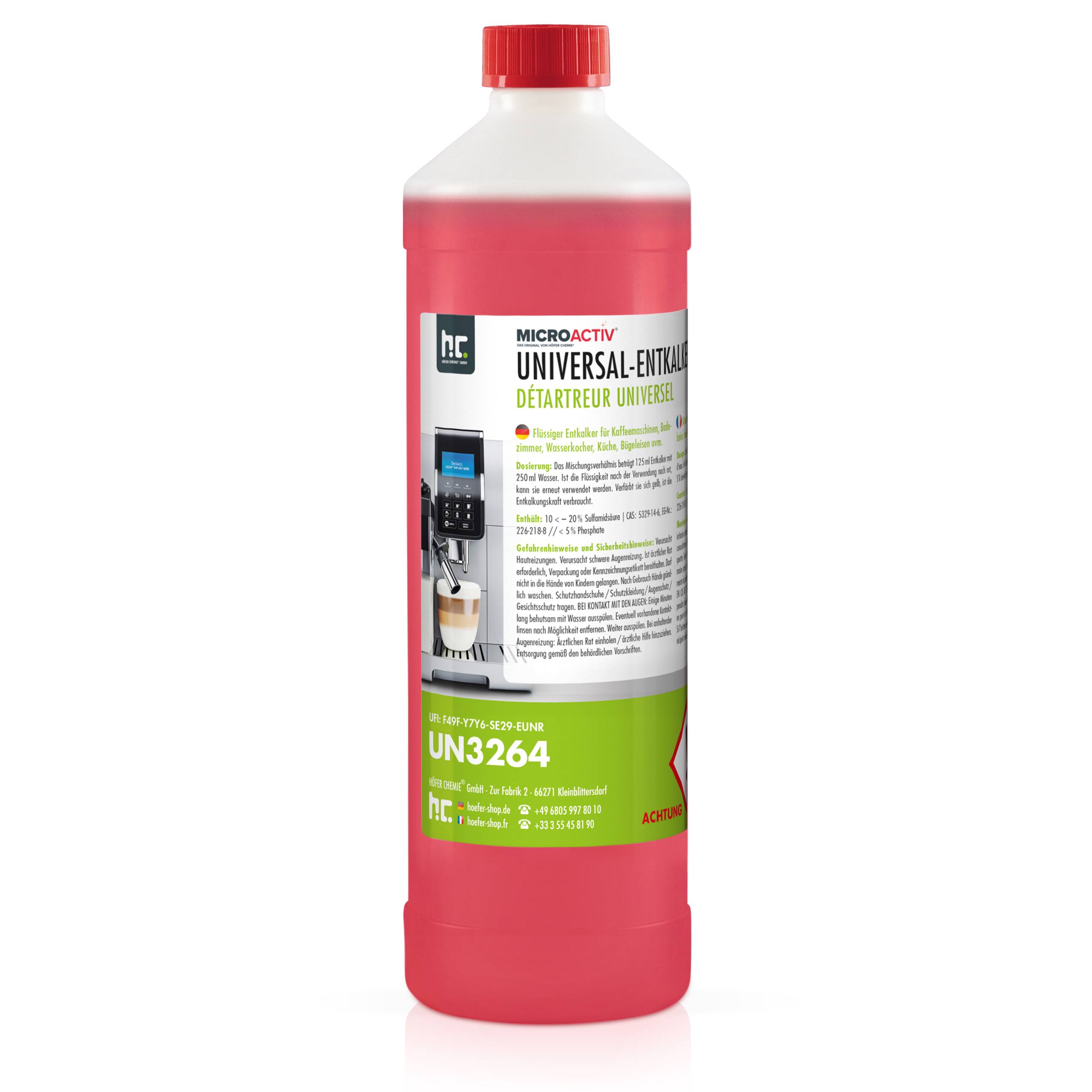 Détartrant universel Microactiv® avec indicateur de couleur en bouteille de 1 L x 1 - Image 1