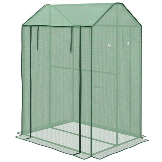 Serre de jardin acier et PE pour potager double espace culture 100x80x150cm vert - ComfortXL Outdoor Living - Image 2