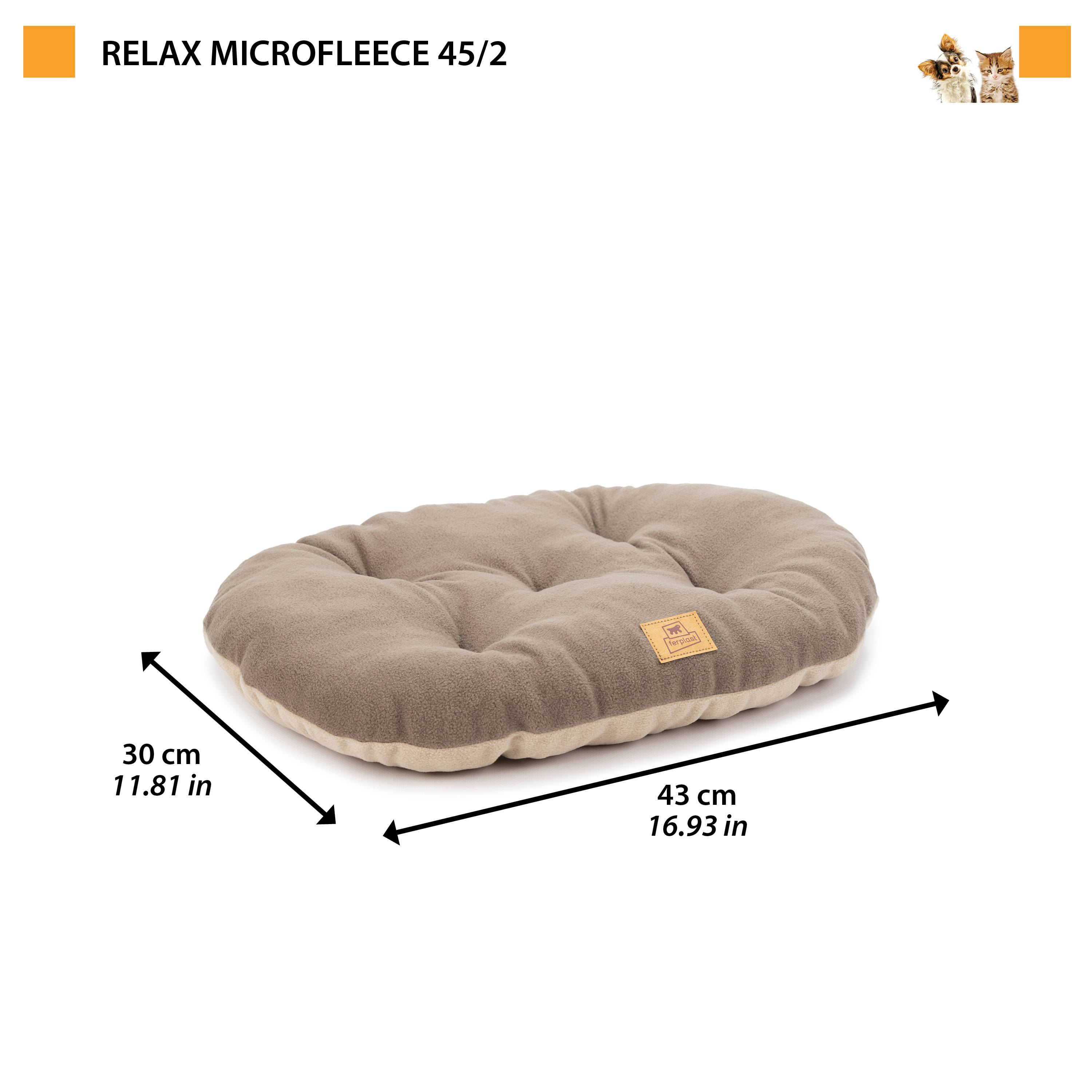 Ferplast - Ferplast Coussin Chien, Tapis Chien RELAX 45/2 MICROFLEECE, Coussin Chat, Lit pour Chiens Chats, Matelas Animaux, Coussin pour Panier Chien et Chat, - Imagen 2