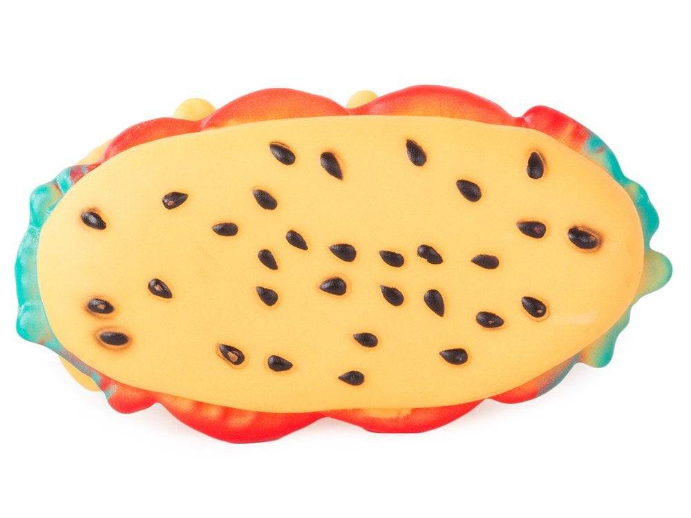 Objet pour chien grinçant à mâcher en caoutchouc hamburger - Image 2
