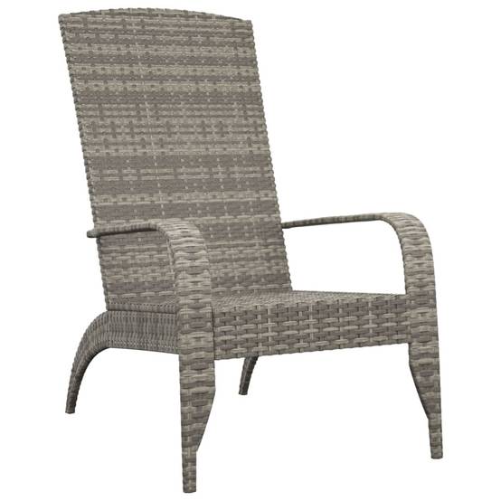 Maison Chic - Chaise de jardin - Chaise d'extérieur - Fauteuil de jardin Gris Résine tressée - Image 1