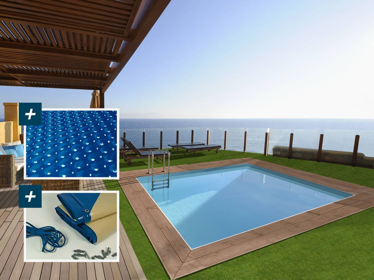 Piscine Bois Rectangle " Caimans 120  " - 4.10 X 3.00 X 1.24  M + Bâche à Bulles 180 µ - Bâche Hiver 280 G/m² -habitat Et Jardin - Image 2