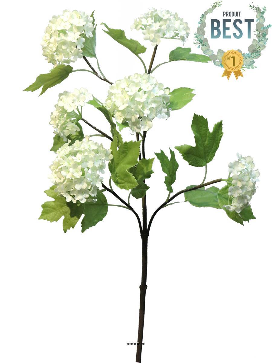 Artificielles - Branche de Viorne artificielle, 6 têtes, H 60 cm Crème - BEST - couleur: Crème - Imagen 1