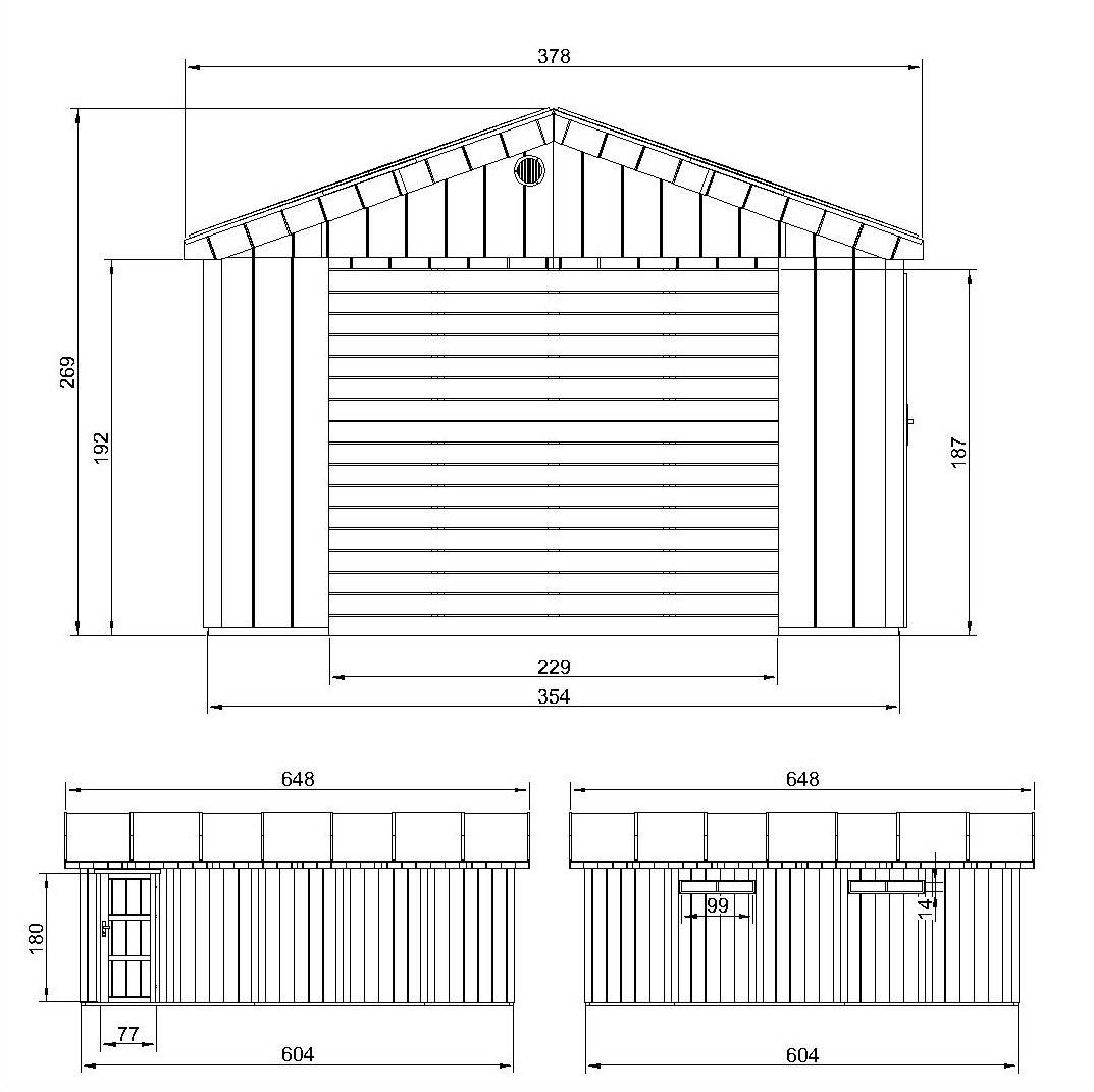 Timbela - Garage Qualité Premium 21 m²/ L378xl648 cm- garage pour auto, moto, vélos, machines de jardinage - Timbela M992B-TERRA BROWN - Image 6