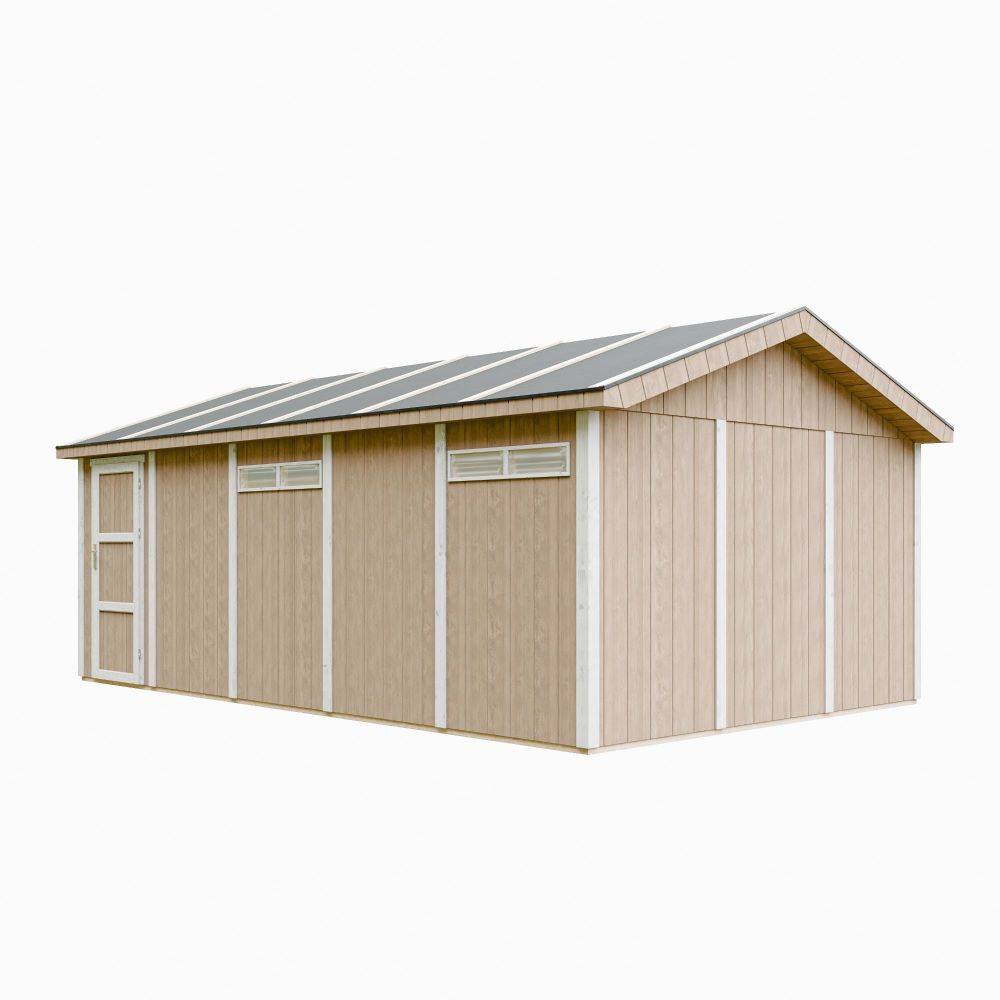 Timbela - Garage Qualité Premium 21 m²/ L378xl648 cm- garage pour auto, moto, vélos, machines de jardinage - Timbela M992B-TERRA BROWN - Image 2