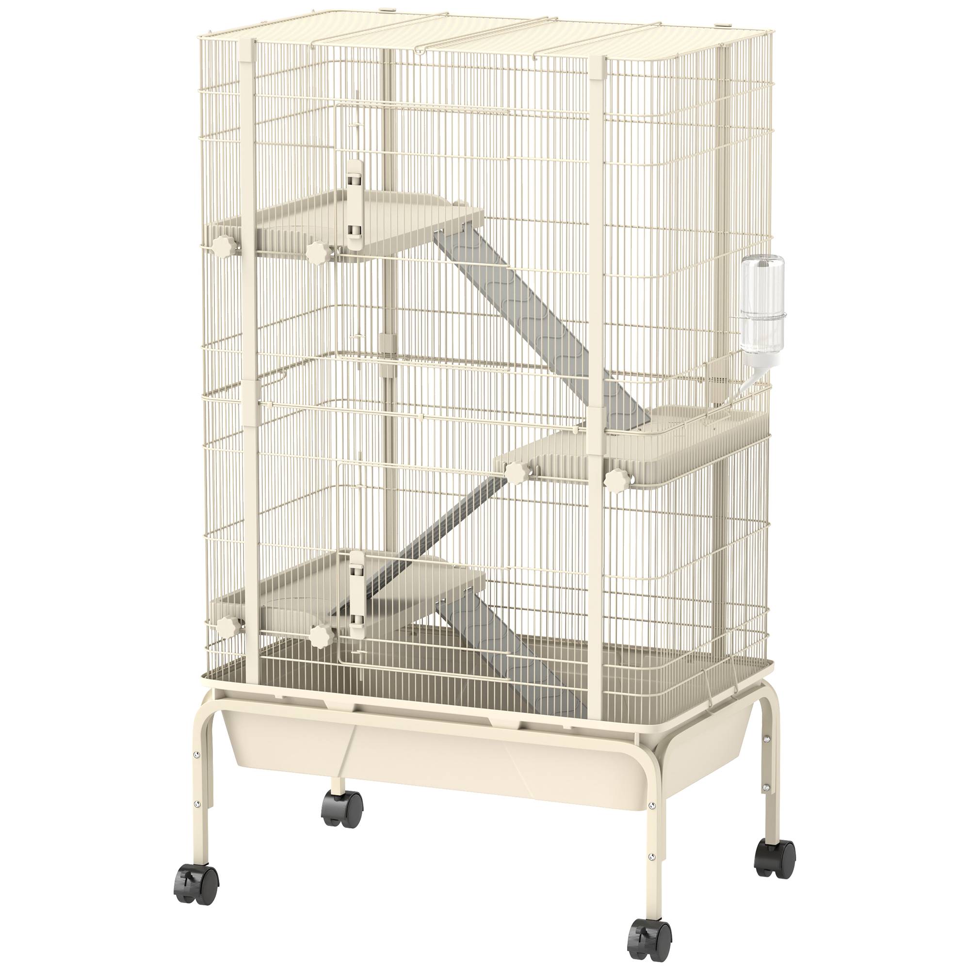 Cage pour petits animaux acier beige 69 x 44 x 120 cm - PANGIVO - Image 1