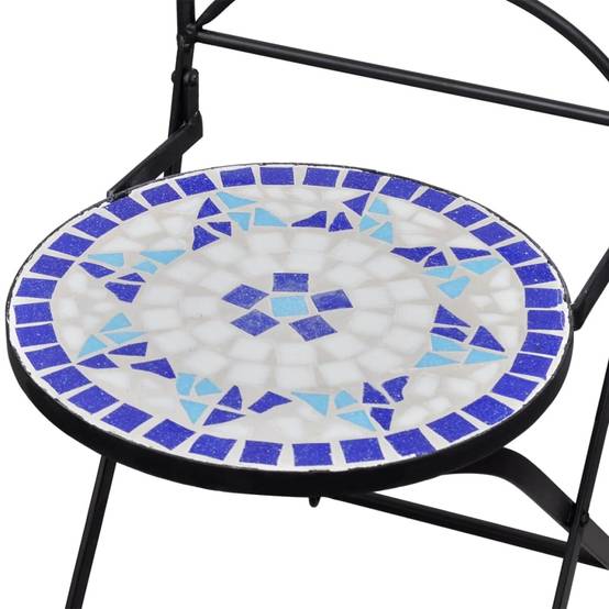 Salon de Jardin 2 Personnes Mosaïque Céramique pour Balcon Terrasse Bleu Blanc – ComfortXL Outdoor Living - Image 9
