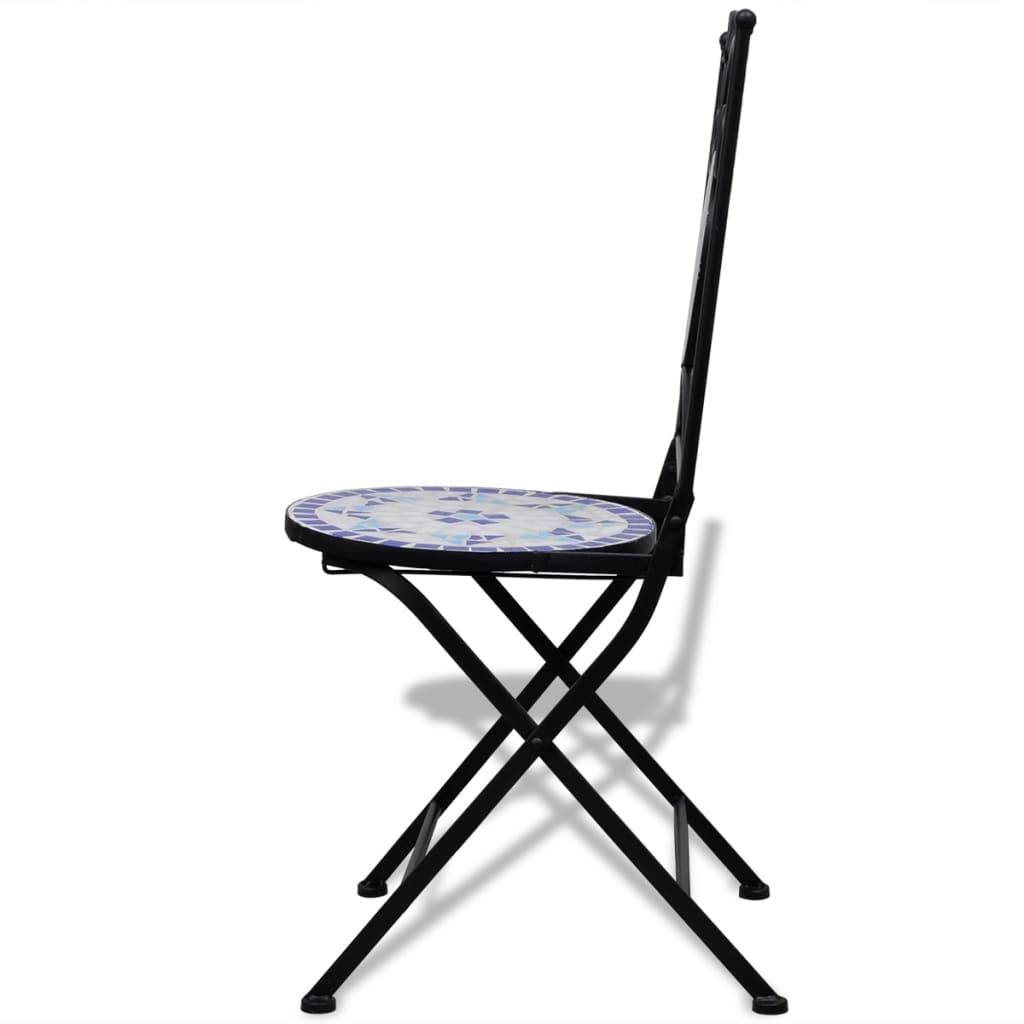 Salon de Jardin 2 Personnes Mosaïque Céramique pour Balcon Terrasse Bleu Blanc – ComfortXL Outdoor Living - Image 7