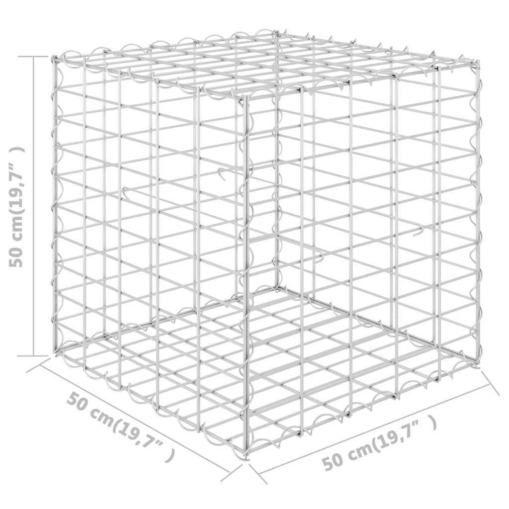 Helloshop26 - Lit surélevé cube à gabion jardinière surélevée de fleurs plantes panier à pierres jardin terrasse extérieur fil d'acier 50x50x50 cm - Imagen 4